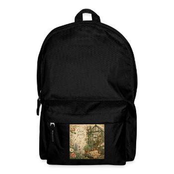Grow Gently Vintage Poster Greenhouse Decoration Flowers - Backpack - black - Front