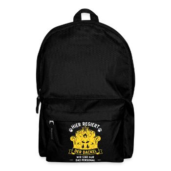 Dackelthron Hier regiert der Dackel - Rucksack - Schwarz - Vorne