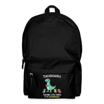 Teachersaurus Teacher Humor with Little Dinosaur - Backpack - black - Front