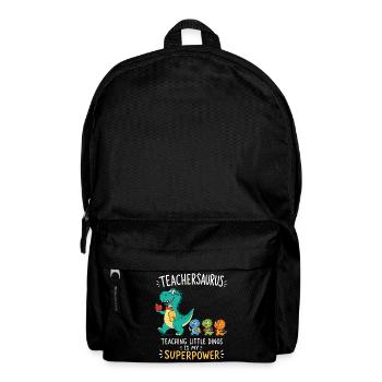 Teachersaurus Teacher Humor with Little Dinosaur - Backpack - black - Front