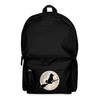 Shiba Inu Balai de la Sorcière Pleine Lune T-shirt Halloween - Sac à dos - noir - Devant