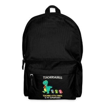 Teachersaurus Teacher Humor with Little Dinosaur - Backpack - black - Front