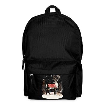 Rentier-Shirt, Boho-Weihnachts-Shirt - Rucksack - Schwarz - Vorne