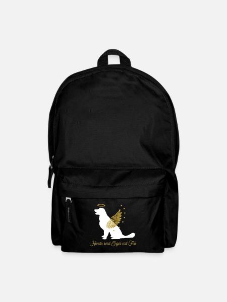 Hunde sind Engel mit Fell Golden Retriever - Rucksack - Schwarz