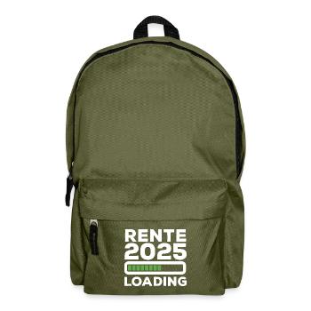 Rente 2025 Loading - Ruhestand - Pension - Rucksack - Olivgrün - Vorne