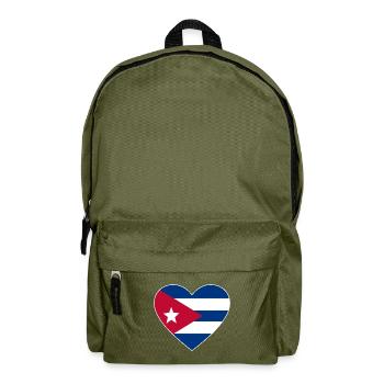 Cœur de drapeau de Cuba - Sac à dos - vert olive - Devant