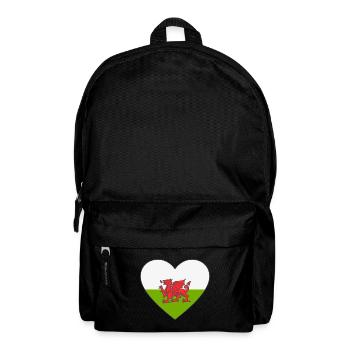 Wales Flagge Herz - Rucksack - Schwarz - Vorne