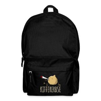 Kiffererbse - Kichererbse Wortspiel - Cartoon - Rucksack - Schwarz - Vorne