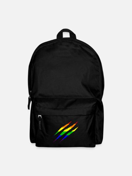 LGBT Rainbow scratches - Backpack - black