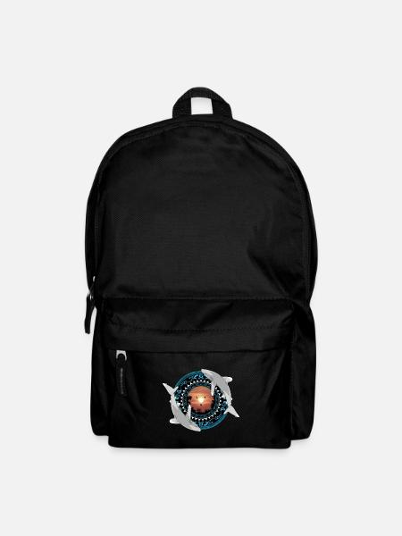 Weißspitzenhochseehaie Hawaiianisch Polynesisch - Rucksack - Schwarz
