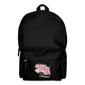 Geblümter japanischer Fächer - Rucksack - Schwarz - Vorne