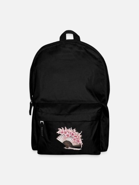 Floral Japanese Fan - Backpack - black
