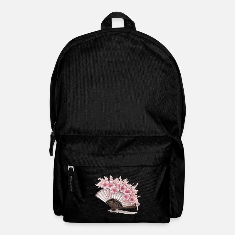 Floral Japanese Fan - Backpack - black