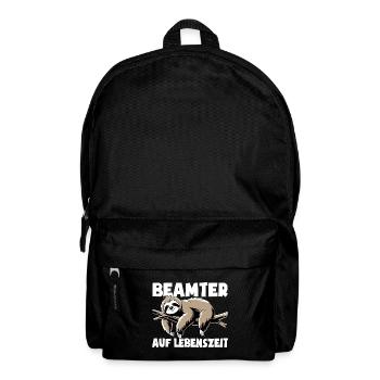 Faultier Beamter auf Lebenszeit - Spruch - Rucksack - Schwarz - Vorne
