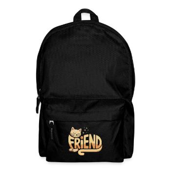 Cat Friend- Cute Cat Logo - Backpack - black - Front