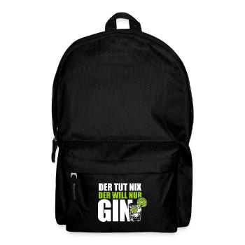 Der tut nix der will nur Gin - Spruch - Rucksack - Schwarz - Vorne