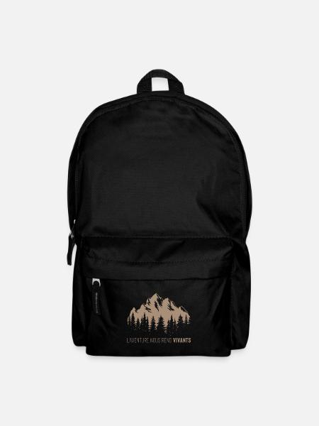 L'aventure nous rend vivants - Marron - Sac à dos - noir