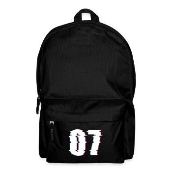07 Sieben 7 Seven Zahl Effekt Verzerrt Nummer - Rucksack - Schwarz - Vorne