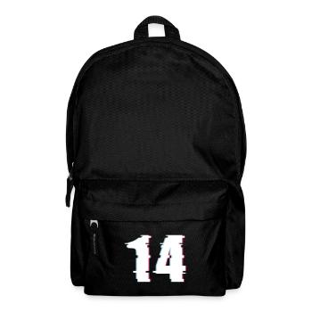 14 Fourteen Fourteen Number Effect Distorted Number - Backpack - black - Front