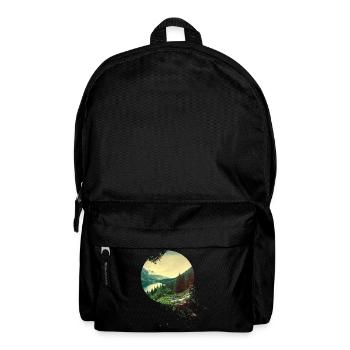 Natur Abenteuer Adventure Wald Berge See - Rucksack - Schwarz - Vorne