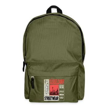 Dusseldorf Germany City Skyline Home Love - Backpack - olive green - Front
