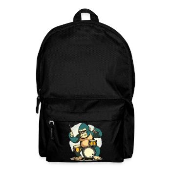 Trommelnder Gorilla - Rucksack - Schwarz - Vorne