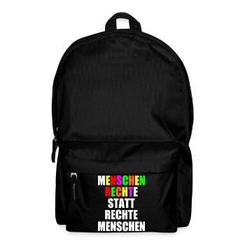 menschenrechte statt rechte menschen - Rucksack - Schwarz - Vorne