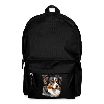 Australian Shepherd Kopf - Rucksack - Schwarz - Vorne