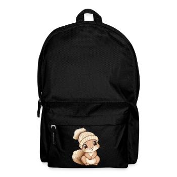 écureuil mignon mignon bébé mignon enfants dessin animé animal - Sac à dos - noir - Devant