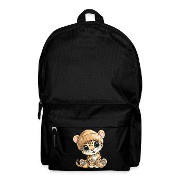 Léopard mignon mignon bébé enfants animal dessin animé - Sac à dos - noir - Devant