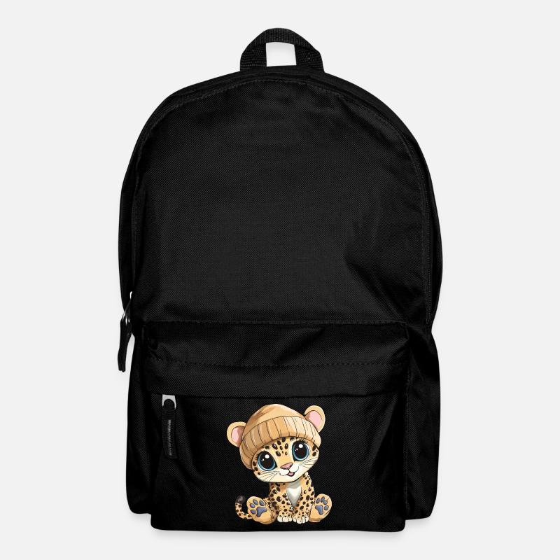 Leopard Süß Niedlich Baby Kinder Tier Cartoon - Rucksack - Schwarz