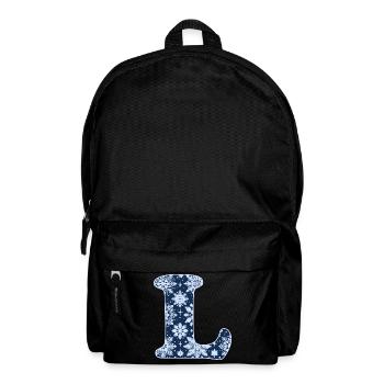 Lettre L Flocons de neige - Sac à dos - noir - Devant