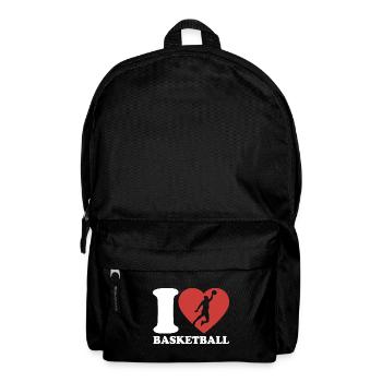 I Love Basketball - Heart - Hobby - Backpack - black - Front
