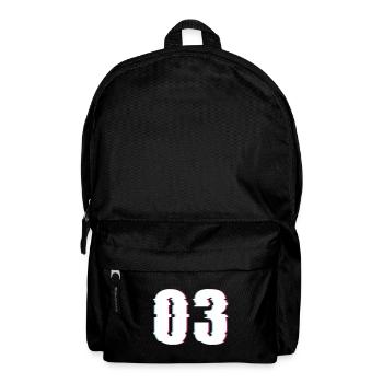 Three 3 Three 03 Number Effect Distorted Number - Backpack - black - Front