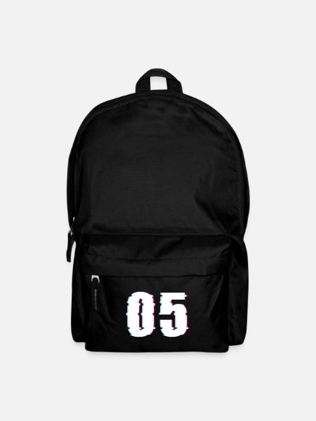 Fünf 5 Five 05 Zahl Effekt Verzerrt Nummer - Rucksack - Schwarz