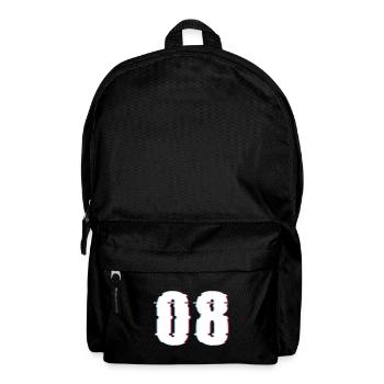 Eight 8 Number 08 Effect Distorted Number - Backpack - black - Front