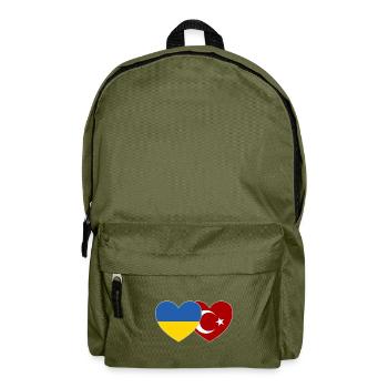 Ukraine Türkei Herz Flagge - Rucksack - Olivgrün - Vorne