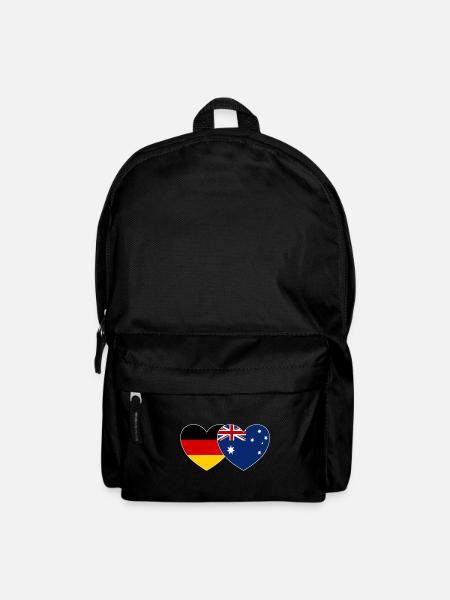 Deutschland Australien Flagge Herz - Rucksack - Schwarz