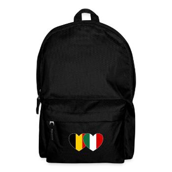 Belgium Italy Flag Heart - Backpack - black - Front