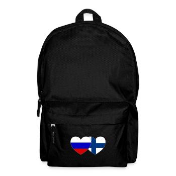 Russia Finland Flag Heart - Backpack - black - Front