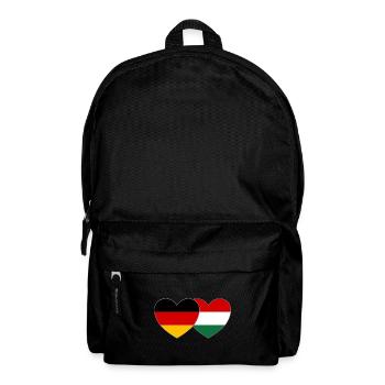 Germany Hungary Flag Heart - Backpack - black - Front