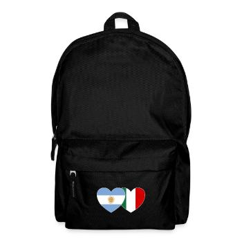 Argentina Italy Flag Heart - Backpack - black - Front