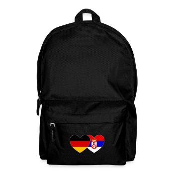 Deutschland Serbien Herz Flagge - Rucksack - Schwarz - Vorne