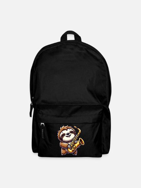 Faultier Saxophon Jazz Musiker Musikliebe - Rucksack - Schwarz