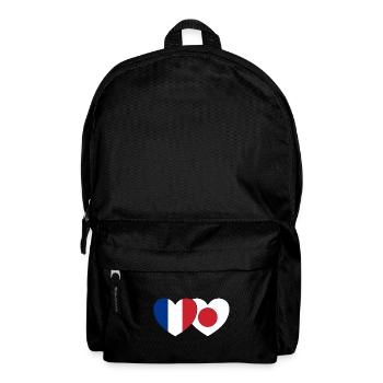 France Japon Flag Coeur - Sac à dos - noir - Devant