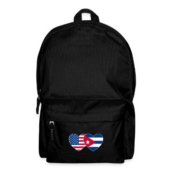 USA Cuba Flag Heart - Backpack - black - Front