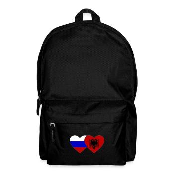 Russland Albanien Flagge Herz - Rucksack - Schwarz - Vorne