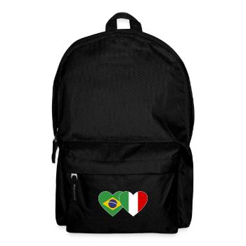 Italie Brésil Drapeau Coeur large - Sac à dos - noir - Devant