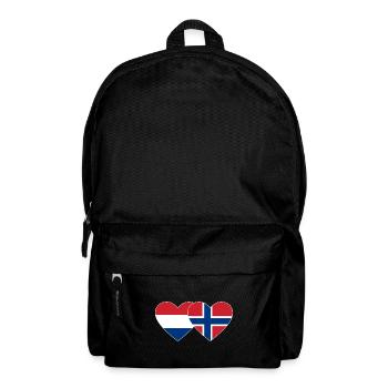Holland Norway Flag Heart - Backpack - black - Front