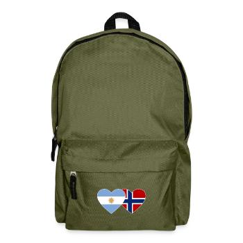 Argentinien Norwegen Flagge Herz - Rucksack - Olivgrün - Vorne
